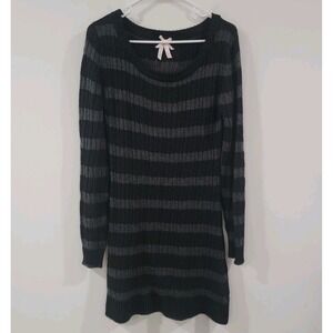 Y2K Derek Heart Womens Cable Knit‎ Sweater Mini Dress Size Large Elana Bella